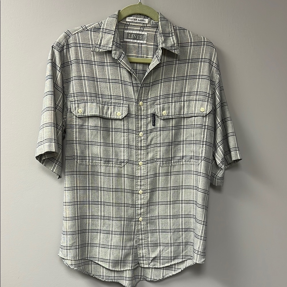 Levi's Gray Casual Button Down Shirt Lightweight Plaid